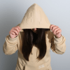 model using not bad clothing hood due tan looking floor
