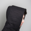 model using not bad clothing hood due black small