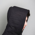 model using not bad clothing hood due black small